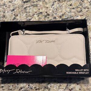 Betsey Johnson Beige Wristlet Wallet